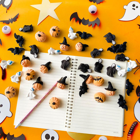 Kleeblatt 60pcs Halloween Erasers for Kids Bulk, 5 Styles 3D Mini Treats, Party Favors
