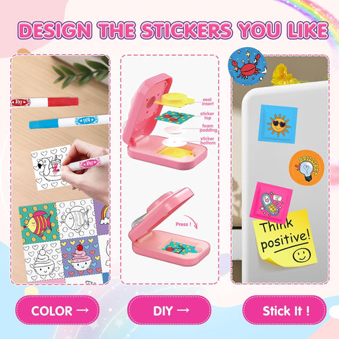 Hewaurorion 3D 6-10 (90 Puffy Sticker Maker Kit for Kids - Make Your Own Stickers Ages - Create DIY Craft Machine