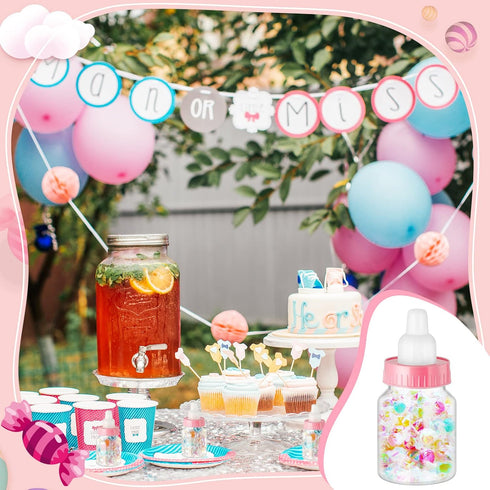 36 3.5 Inch Pcs Baby Bottle Shower Favor Mini Plastic Candy Bottle Clear Bottles for Baby Shower Mini Feeding Candy Box