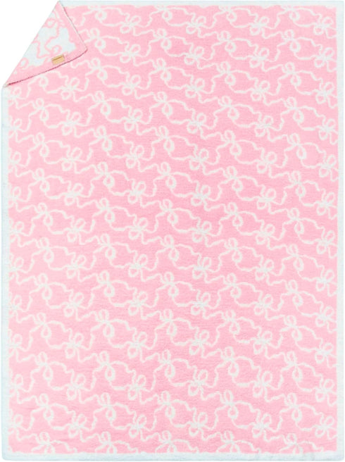 Bow Blanket Pink Bows Soft Throw Blanket Reversible Premium Cozy Fabric for