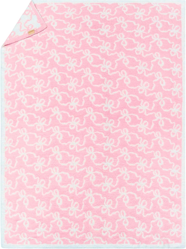 Bow Blanket Pink Bows Soft Throw Blanket Reversible Premium Cozy Fabric for