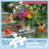 Bits and Pieces - 50 Piece Jigsaw Puzzle for Seniors - 15" x 19" - Birds on The Porch Steps - 50 pc Large Lettered Pieces Colorful Scenic Jigsaw