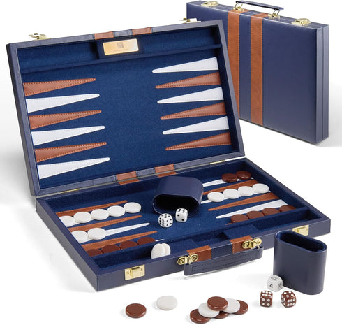 Backgammon Sets for Adults - 11 inch Classic Board Games for 2