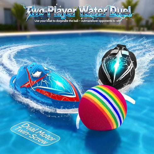 2-Pack 2.4GHz 2 fromeasy Mini RC Boats with Floating Ball Remote Control Boats for Pools & Lakes, Speeds, Auto Flip