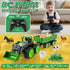 BAYSING Set Light/Loading/8 2.4 3 4 5 6 7 8 9 Remote Control Tractor Toy, Kids RC Tractor with Truck & Trailer