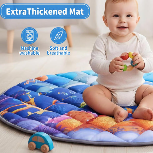 Tummy 5 0 3 6 9 12 Yeeeasy Ocean Theme Baby Play Gym Mat, Time Activity Mat with Detachable Marine Toys, Sensory