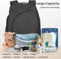 Backpack JOHAR Diaper - Spacious, Waterproof with Changing Pad, Insulated Pockets, Anti-Theft Pocket - Black