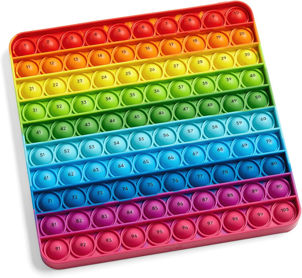 hand2mind Hundred Board Sensory Bubble Popper, Math Manipulatives for Kids, Fidget Toys, Classroom Supplies