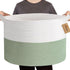 Extra Large Green Storage Baskets, 22" X 22" X 14", Soft Cotton Rope Woven Basket for Kids Toy Organizer