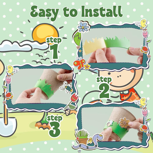 JYNTERPLAY 18 Pack 18 108 Spring Garden Paper Pot Craft Kit Include Pcs Paper Mache Pots and Pcs Adhesive Foam Stickers