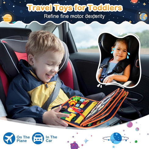Teefrye 1-3 3-4 3-5 Toddler Busy Board Montessori Toys: for Toddlers Year Old Educational Activity Book Sensory Board