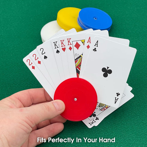 4 Piece Round Card Holders in Red, White, Yellow & Blue
