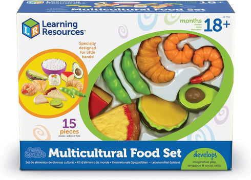 Set Learning Resources New Sprouts Multicultural Play Food - Toddler Groceries Toys, Imaginative Play, Language