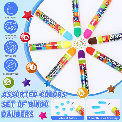 80 Set 12ml /0. 4oz 8 Crtiin Pcs Daubers Dot Markers Each, Vibrant Colors for Kids Adults Dot Paint Markers Idea