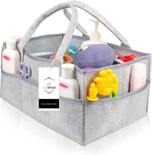 Diaper Caddy Organizer - Essentials for Newborns, Baby Storage Organizer, Baby Shower Gifts, Diaper Basket