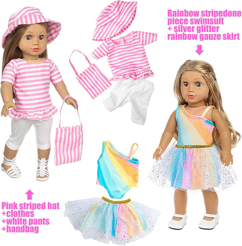 Fashion 10 Sets 18 Inch Doll Clothes and Accessories Play Set, Mermaid Shining Dress Outfits (No Doll)