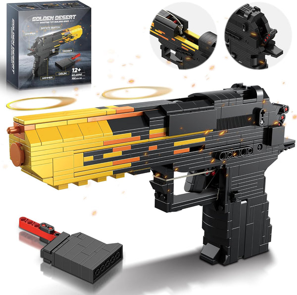 Fluorspar blaster Building Block Gun for Adults, 1: 1 Pistol Building Set