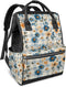 Honeybaby Diaper Bag Backpack for Mom & Dad Checkered Background Flowers 19L Large