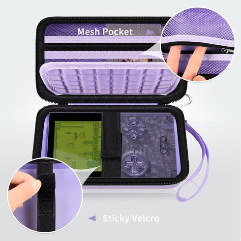 Hard Case for Analogue Pocket Handheld Game Console - Portable Storage Bag for Video Games and Accessories (Purple)