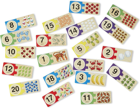 Melissa & Doug Self-Correcting Wooden Number Puzzles with Storage Box (40 pcs)