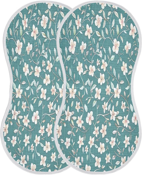 YETTASBIN Little Flower Muslin Baby Burp Cloth, Super Soft Absorbent Cotton Burp Rag Baby Bibs Feeding Cloth