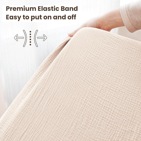 2 Pack, 52"x28" Konssy Muslin Crib Sheets for Boys, Soft Cotton Neutral Baby Sheets for Standard Crib Mattress (Fog