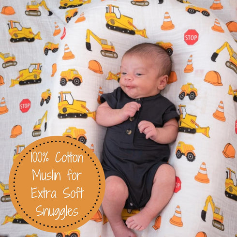 100% 47 47 Inches LollyBanks Muslin Swaddle Blanket, Muslin Cotton Baby Blankets for Boys, X Newborn Receiving Blanket