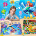 Ciesa 4 Packs 100 4-6 6-8 8-10, 4-6 5-8 Piece Puzzles for Kids Ages Mermaid Dogs Cats Hamburger Educational Jigsaw