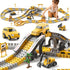 TEMI 236 PCS Construction Toys Race Tracks for 3-6 Year Old Boys, Flexible Track Playset with Construction Cars