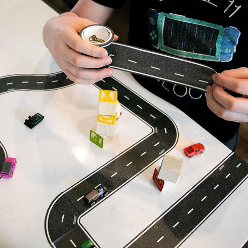 PlayTape Road Tape Curves for Toy Cars, 1 Roll of 36 Curves, 2 in. Wide, Sticks to Flat Surfaces