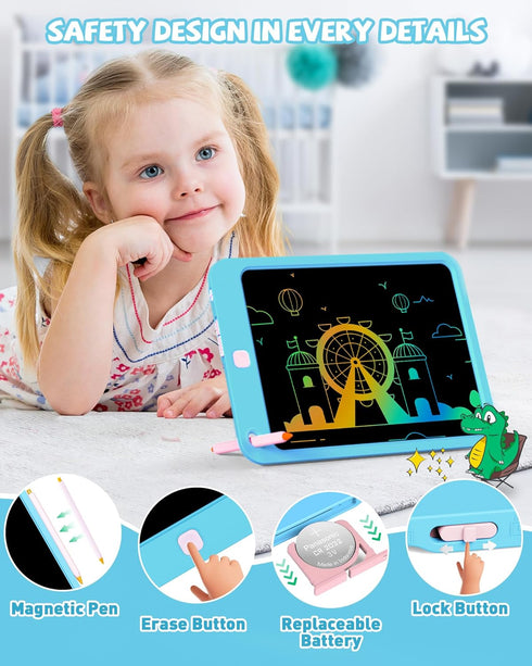 KOKODI LCD Writing Tablet for Kids, 10 Inch Colorful Drawing Tablet for Educational Learning Age 3-12