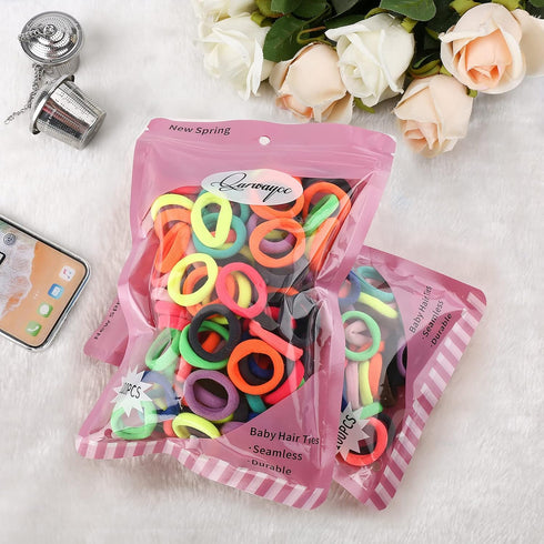 Baby Hair Ties, Cotton Toddler Hair Ties for Girls, Seamless Hair Bands, Elastic Ponytail Holders, Diameter 0.97 Inch