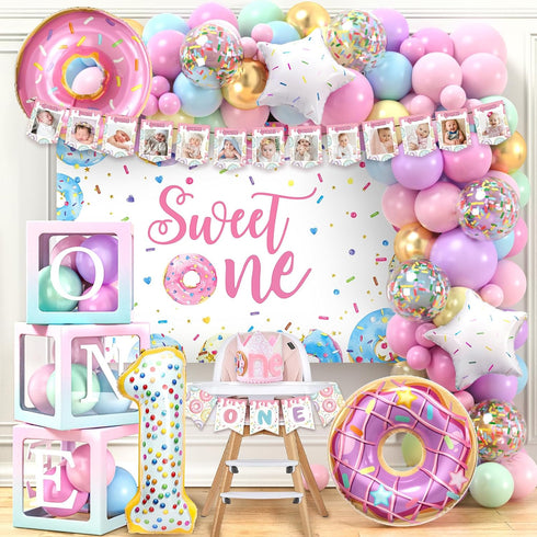 SNLN Sweet One Birthday Party Decorations, First Birthday Decorations for Girl, Balloon Box