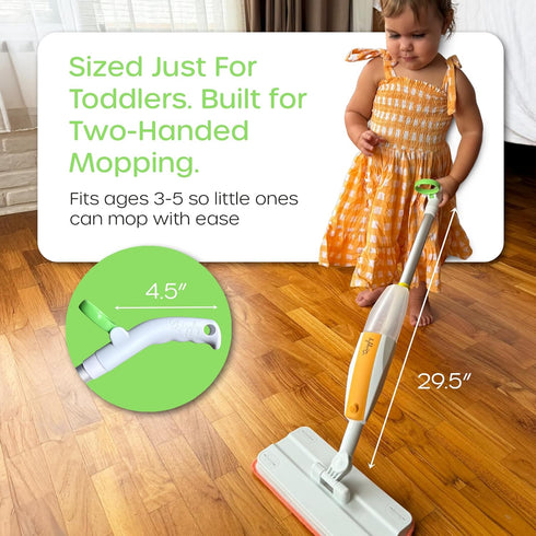 35 Set Quiggly Toddler Spray Mop Two-Handed Design for Ages with Real Water Sprayer Montessori Functional Cleaning Toy