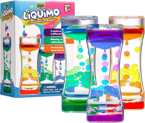 YoYa Toys Liquimo - Liquid Motion Bubbler, 3 Pack Sensory Fidget Desk Toy for Kids & Adults