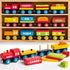 Montessori Wooden Train Toy Set for Kids, 12PCS Magnetic Train Cars with