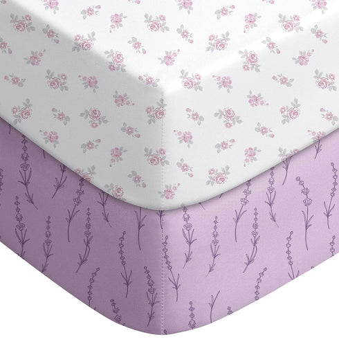 FILLEEP Baby Crib Sheets for Boys Girls Neutral, 2 Pack Crib Mattress Sheet