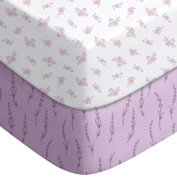FILLEEP Baby Crib Sheets for Boys Girls Neutral, 2 Pack Crib Mattress Sheet