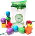 Jumbo Lacing Beads for Kids - Montessori Toddler Games and Educational Toys, Rainbow Matching Game and Stringing Bead