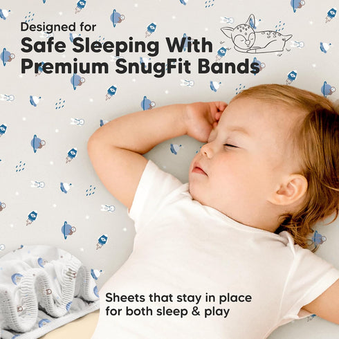 Pack 2-Pack 2-Pack Pack Keababies and Play Sheet Fitted, Mini Crib Sheets and Crib Sheets - Fitted Bed Cover