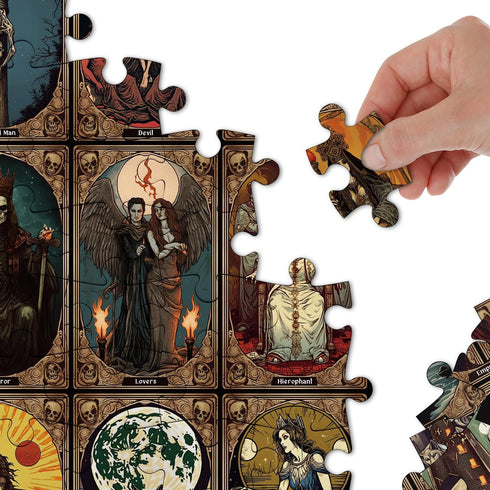 Horror Tarot Cards Puzzles for Adults - 1000 Pieces and up, PICKFORU Halloween Puzzle