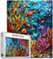 1000 Piece Jigsaw Puzzles for Adults - Stained Glass Ocean Painting Jigsaw Puzzle Underwater World - Colorful Glass