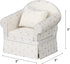 Dollhouse Sofa Armchair - Upholstered Miniature Living Room Chair for 6 inch Dolls, 1/12 Scale