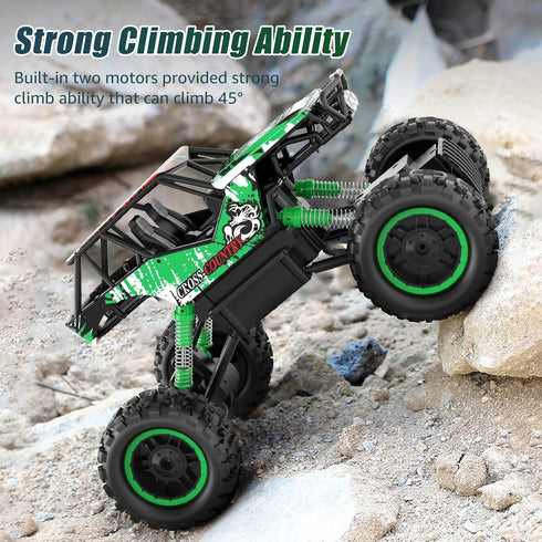 1:14 4WD DOUBLE E Scale Large Remote Control Car Monster Trucks with Head Lights, Off-Road All Terrain RC Car