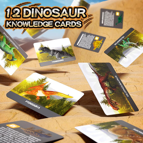 12 3 4 5 6 7 8 9 10 Dinosaur Eggs Dig Kit Toys for Kids, Dinosaur Eggs Excavation Kit with Magnifier, Easter Basket