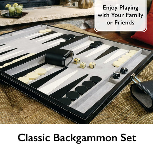 18-Inch Backgammon Board Game Set by Mainstreet Classics