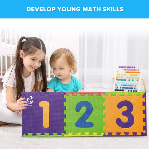 pete's choice 0 9 10 Safe Non Toxic Numbers Mat - Thick & Soft to Flooring Mat, Tiles | Early Math Learning | Kids