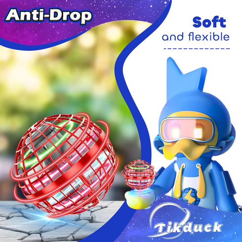 Tikduck Flying Orb Ball 2024, Hand Controlled Mini Drone for Kids, Outdoor Fly Toy Birthday Gift for Boys Girls 6+