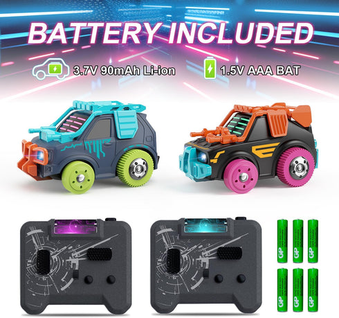 2 Pack 2.4G 360 6+ Winyea Tag RC Cars Remote Control Combat Cars: Rechargeable | Interactive Shooting Battle | Family