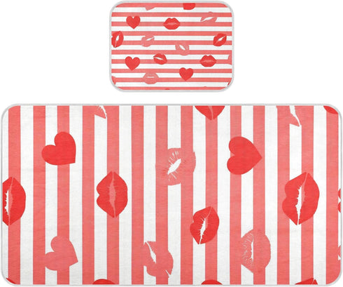SyXIOP Red Striped Lips Cooling Baby Waterproof Crib Mattress Protector 28" x 52"